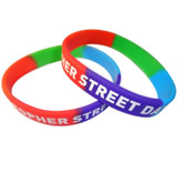 Rainbow Color Silicone Bracelet With Printed Logo 