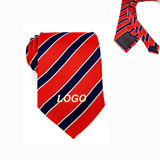 Red/Navy Blue Diagonal Striped Style Necktie