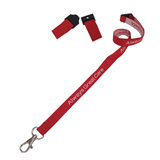 Woven lanyard with safety breakaway